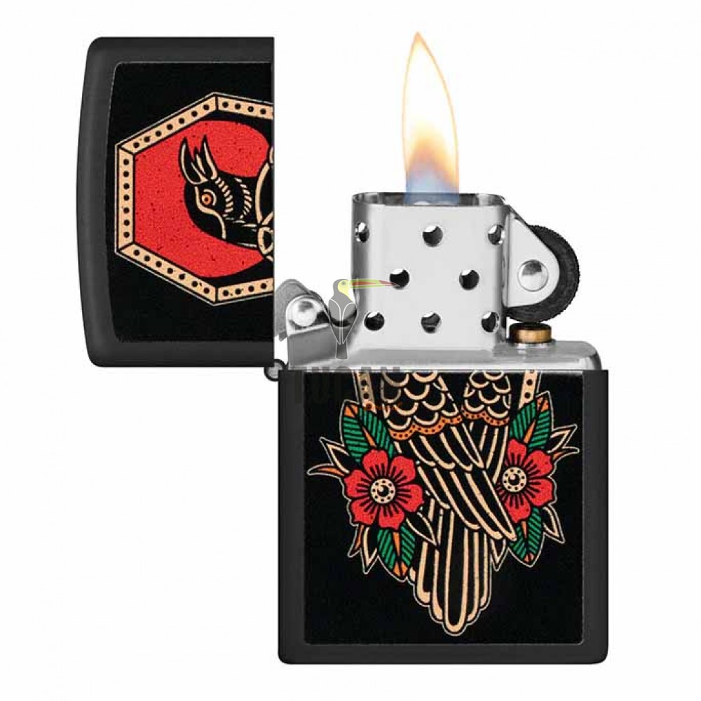 Zippo 48611 Crow Tattoo Design