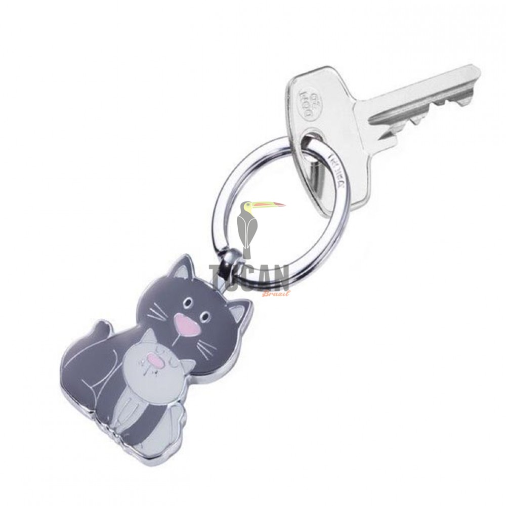Μπρελόκ TROIKA KR18-04/GY " CAT & KITTY "
