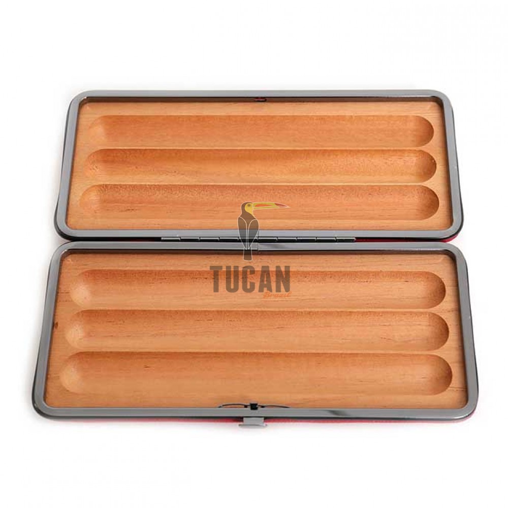Savinelli Δερμάτινη Πουροθήκη 3 Πούρων T567RD