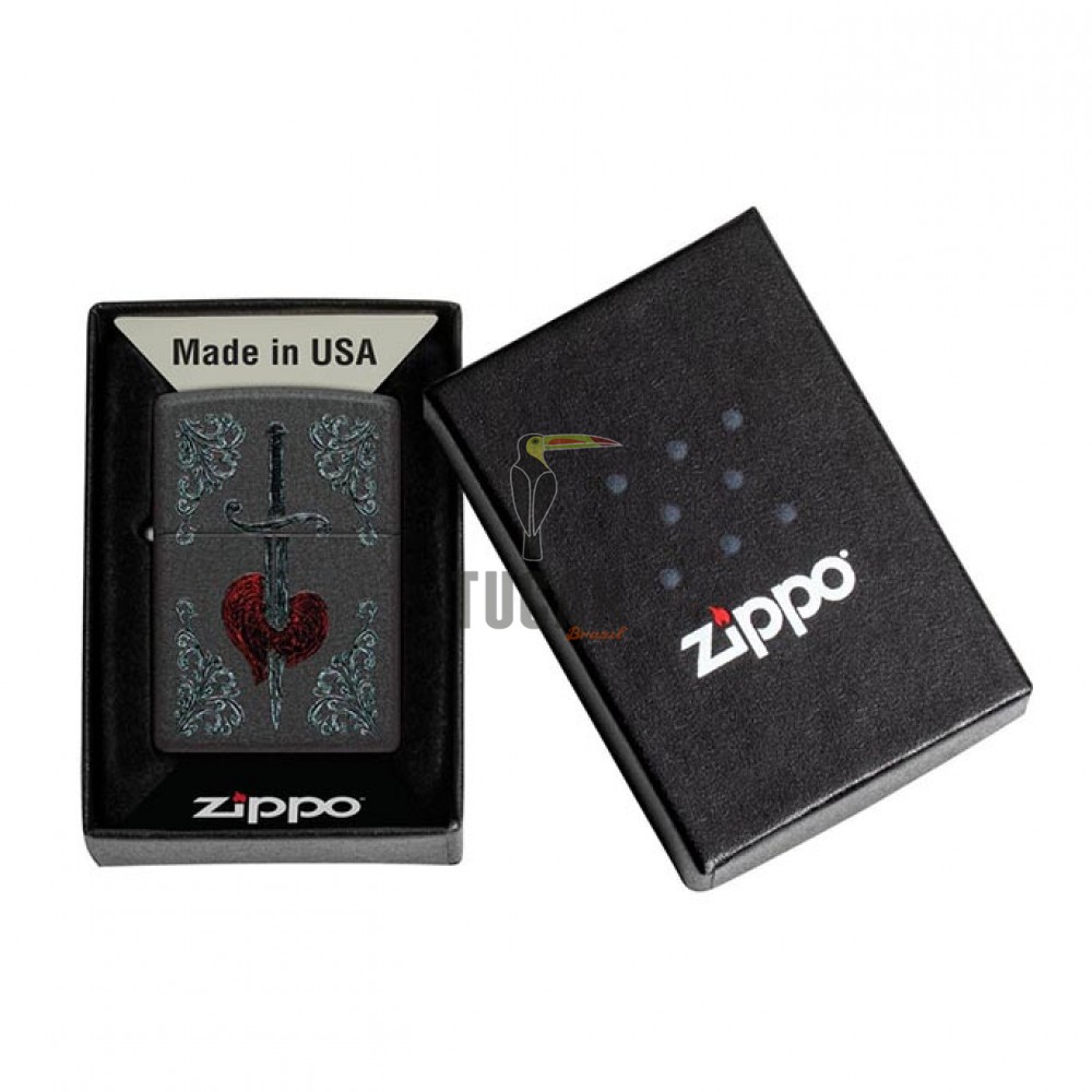 Zippo 48617 Heart Dagger Tattoo Design