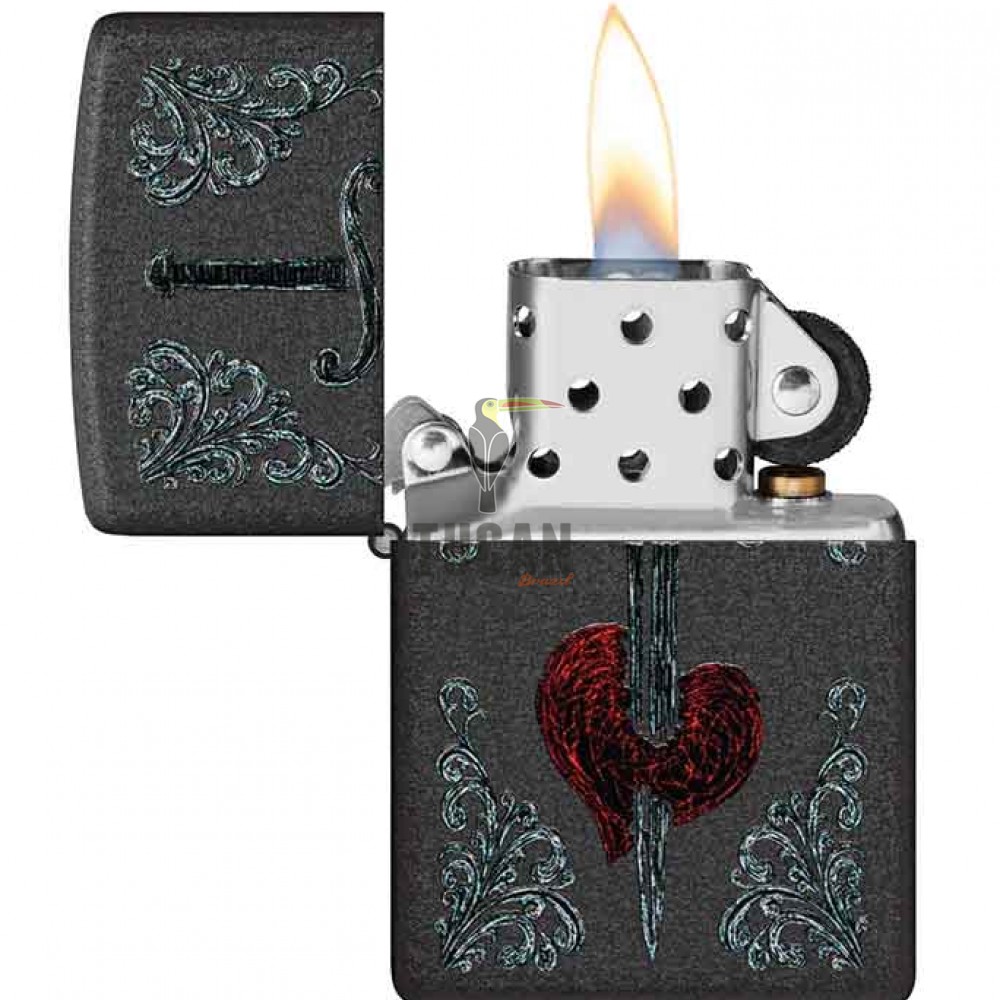 Zippo 48617 Heart Dagger Tattoo Design