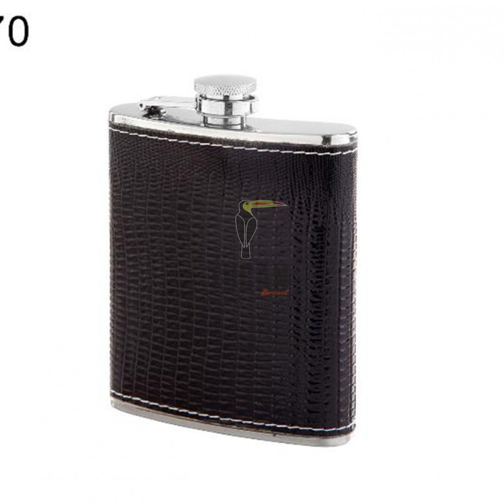 Ανοξείδωτο Φλασκί Ποτού PU  Μαύρο 200ml 490170