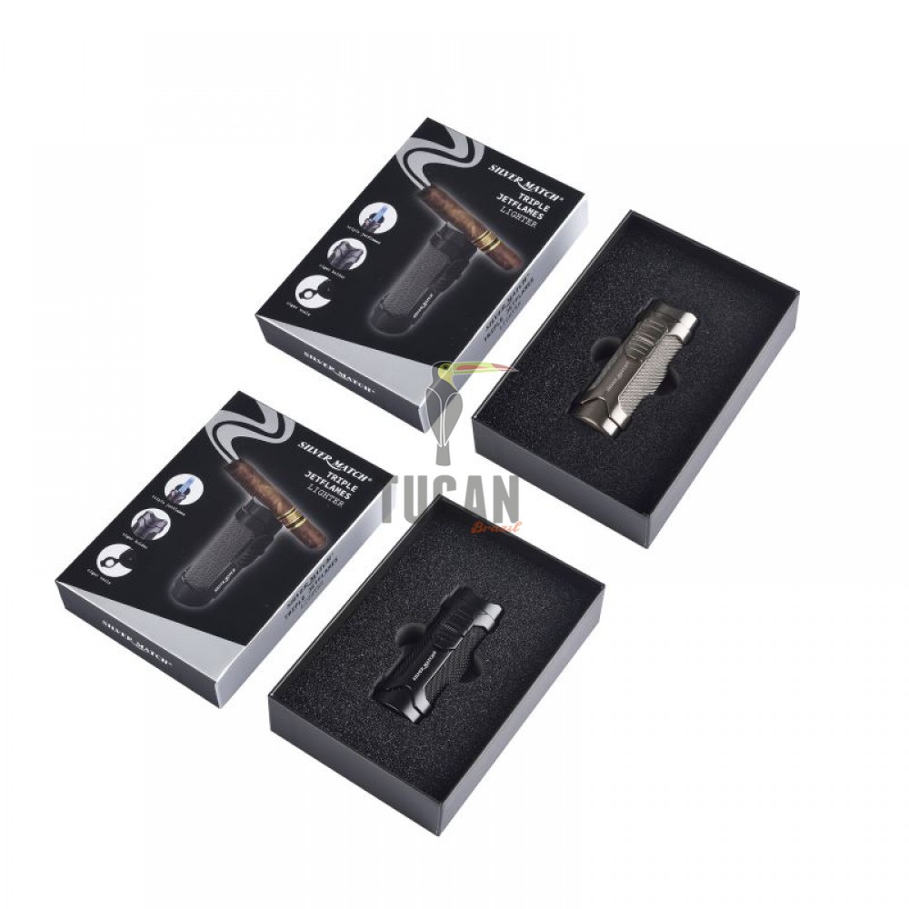 Αναπτήρας Silver Match Triple Jetflame  Ανθρακί 40674381GM