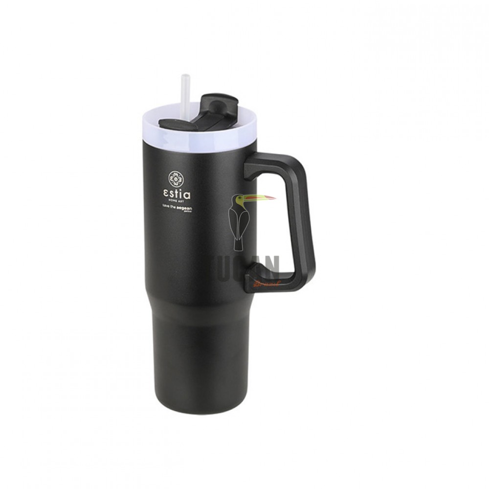 Θερμός ESTIA Straw Tumbler XL 900ml Midnight Black 01-28664