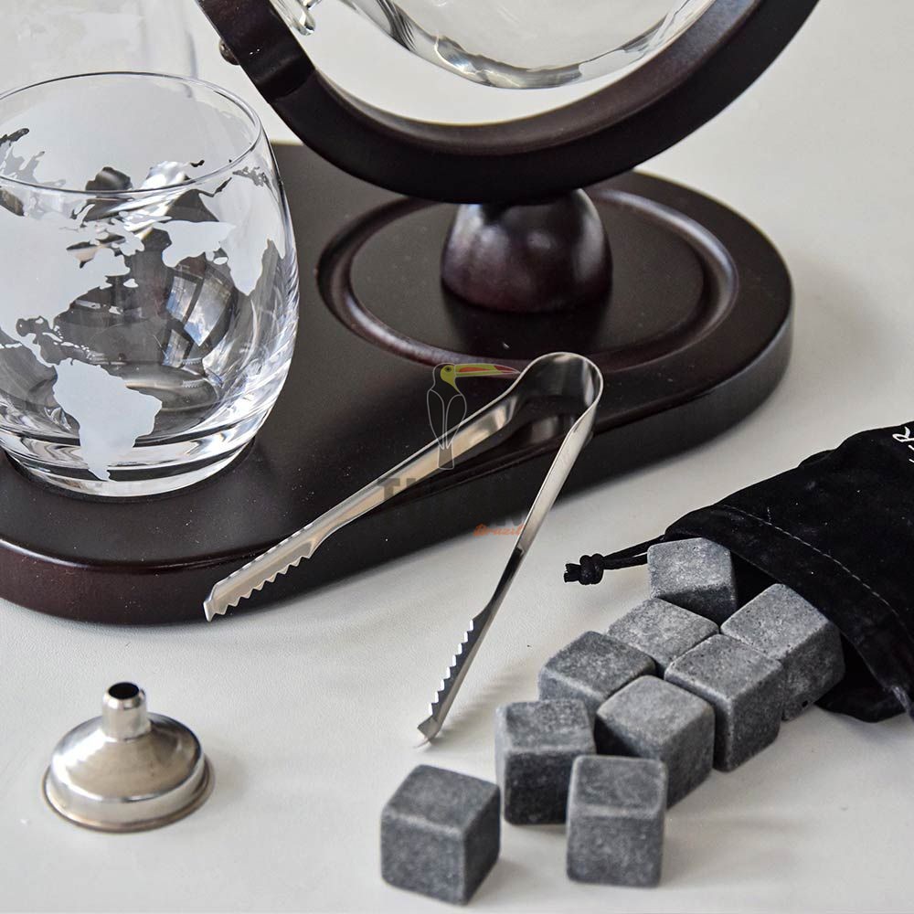 Globe Decanter Set – Μοναδικό Σετ Καράφας και Ποτηριών με Υφή Υδρογείου MM04520