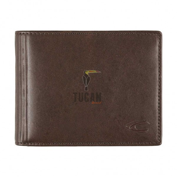 Camel Active Cliff Δερμάτινο Πορτοφόλι Πλάγιο Καφέ Σκούρο 405-704-29(011785)