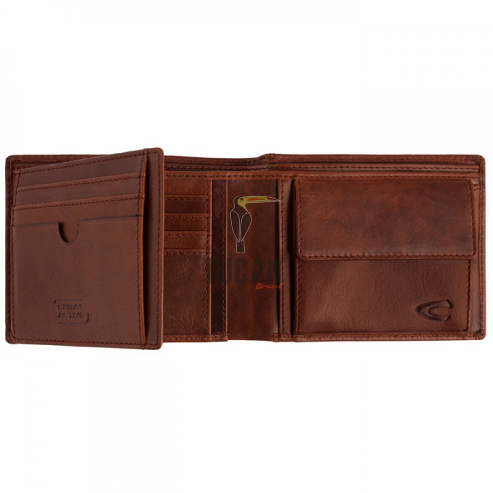 Camel Active Japan Δερμάτινο Πορτοφόλι Πλάγιο Cognac 276-702-22