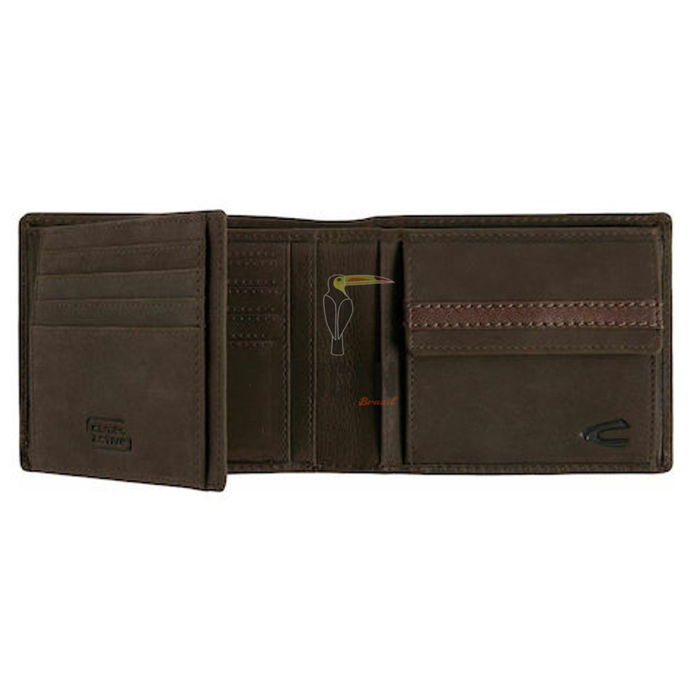 Camel Active Taipeh Δερμάτινο Πορτοφόλι Πλάγιο Καφέ 274-704-29