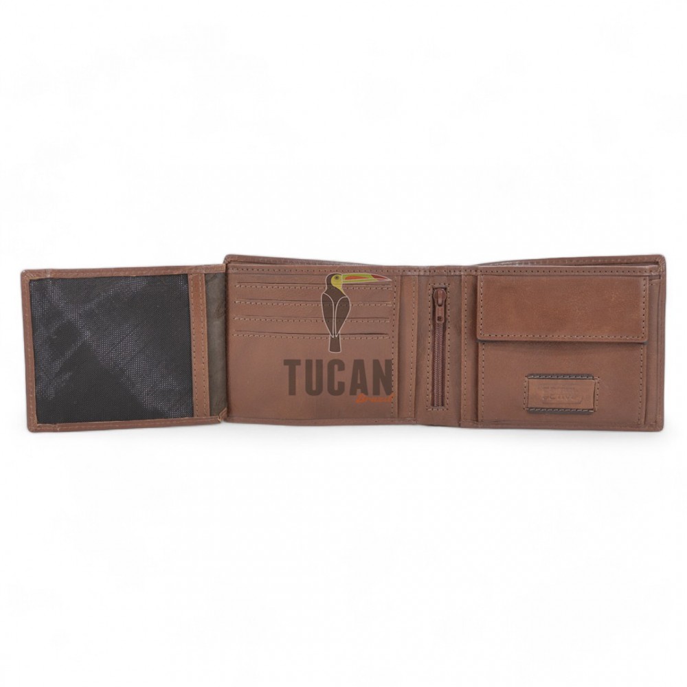 Camel Active Panama Δερμάτινο Πορτοφόλι Πλάγιο Cognac 250-704-22