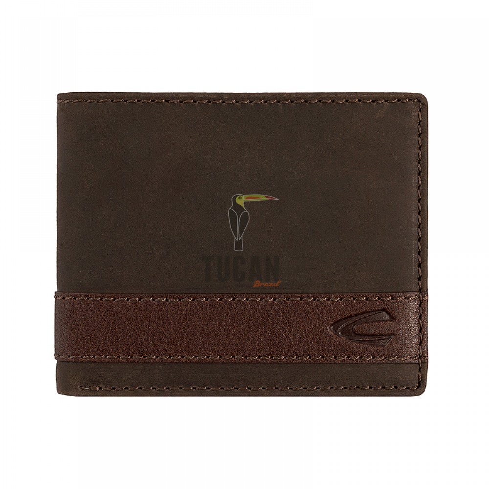 Camel Active Taipeh Δερμάτινο Πορτοφόλι Πλάγιο Μικρό Καφέ 274-703-29