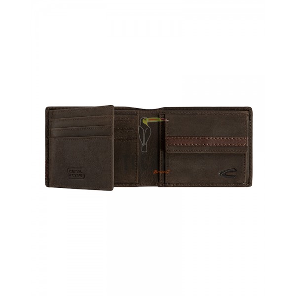 Camel Active Taipeh Δερμάτινο Πορτοφόλι Πλάγιο Μικρό Καφέ 274-703-29
