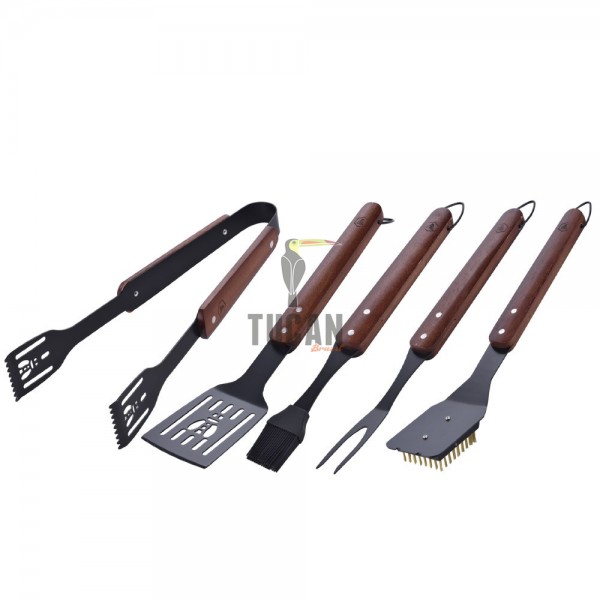 Σετ μπάρμπεκιου LAGUIOLE Black Series 5 τεμαχίων με λαβή από καουτσούκ 40268154