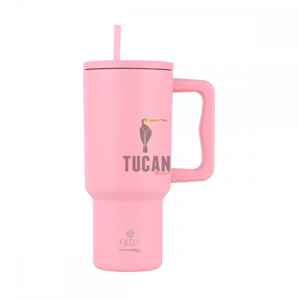 Θερμός ESTIA Straw Tumbler XL 900ml Blossom Rose 01-32142