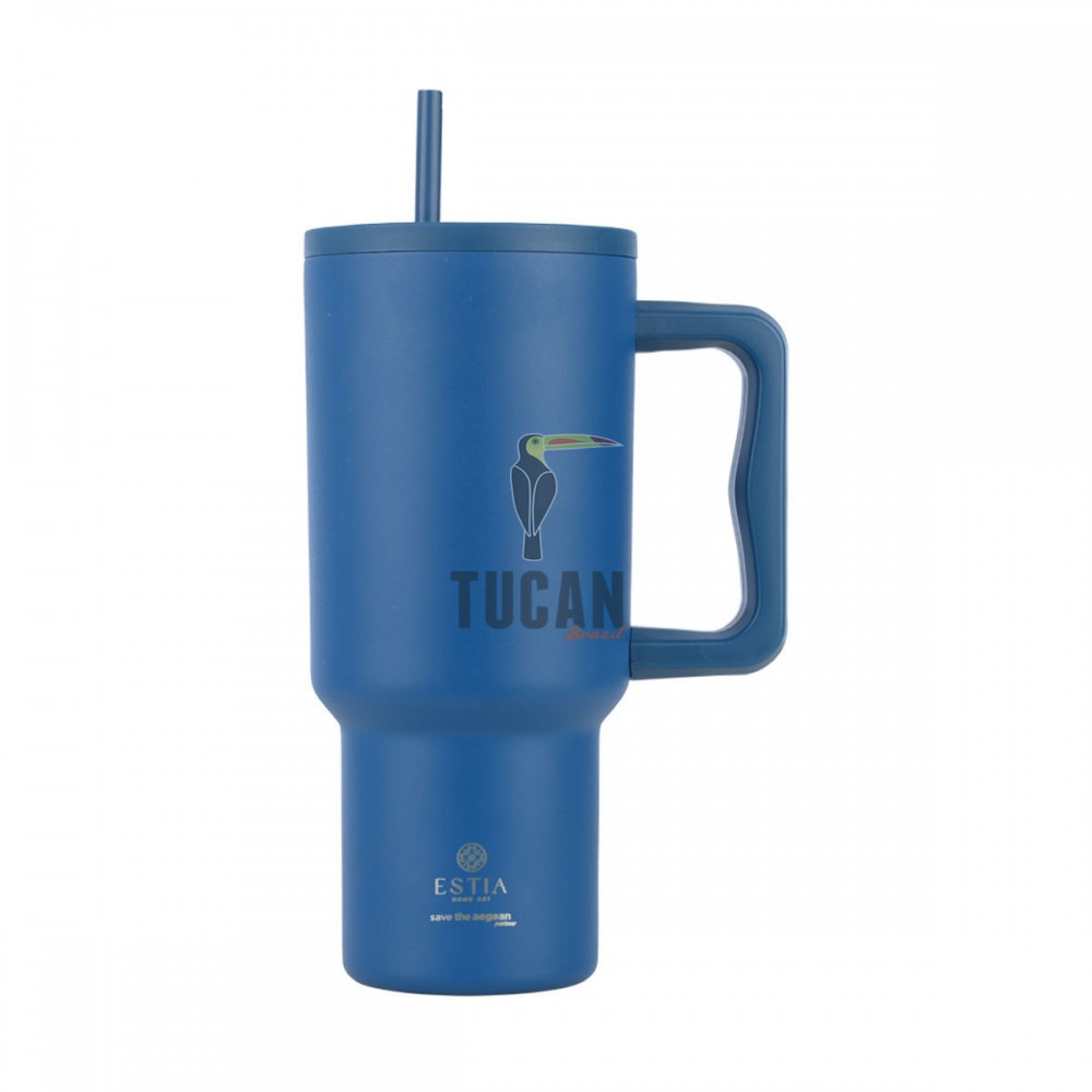 Θερμός ESTIA Straw Tumbler XL 900ml Denim Blue 01-32166