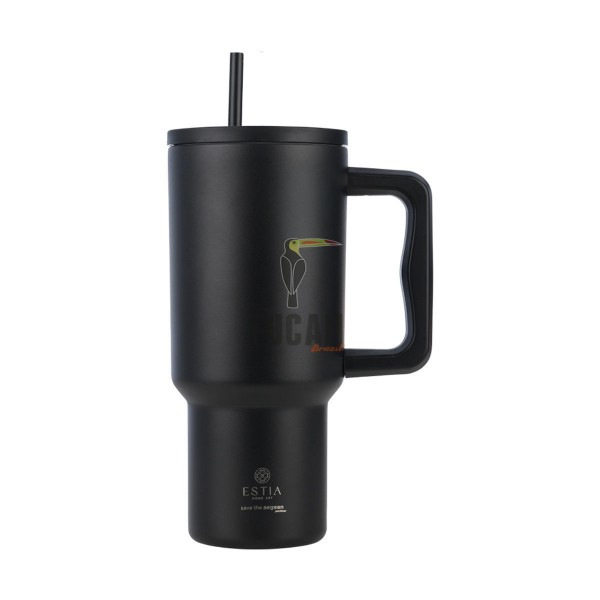 Θερμός ESTIA Straw Tumbler XL 900ml Midnight Black 01-32111