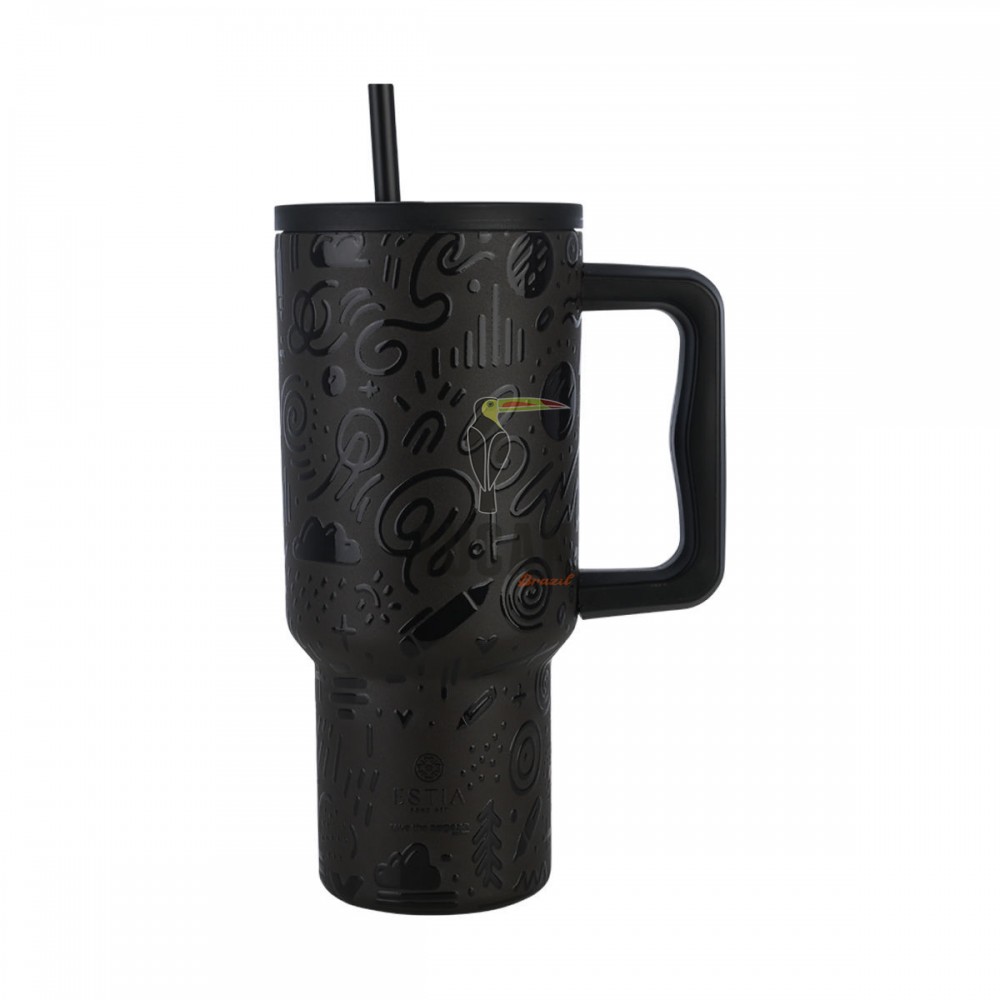 Θερμός ESTIA Straw Tumbler XL 900ml Noir Echo 01-32098