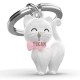Μπρελόκ Metalmorphose ‘White Cat with Silicon Bowtie’ MTM341-01SOL