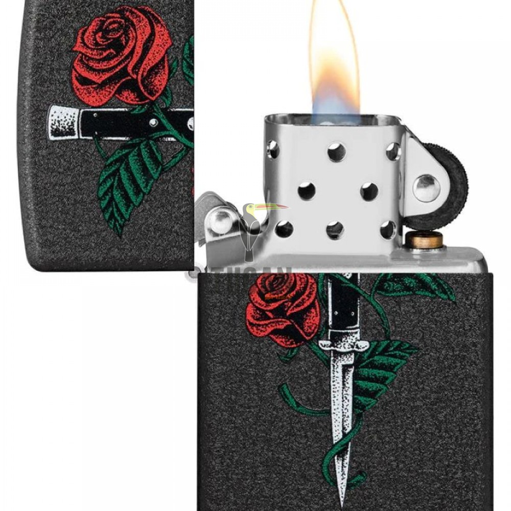Zippo Rose Dagger Tatoo Design 49778