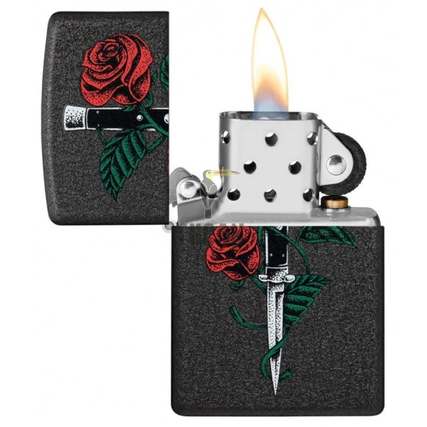 Zippo Rose Dagger Tatoo Design 49778