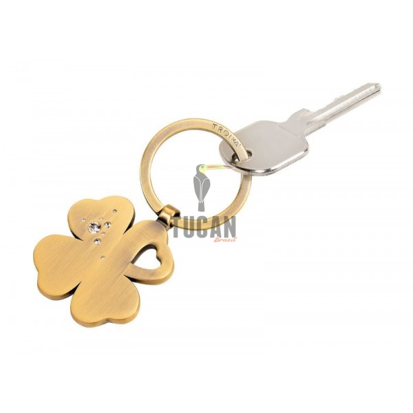 Μπρελόκ TROIKA KR9-30/AB "GIRLS BEST FRIENDS "Clover Bronze"