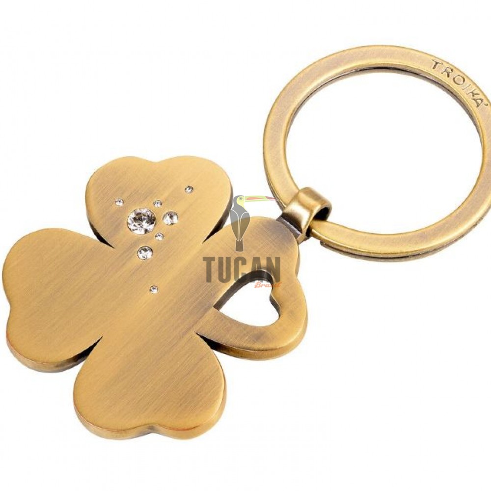 Μπρελόκ TROIKA KR9-30/AB "GIRLS BEST FRIENDS "Clover Bronze"