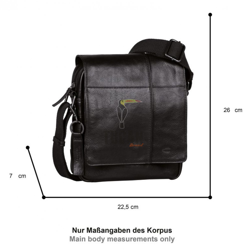 Τσάντα Ώμου  Δερμάτινη Camel Active Pine, Μαύρη 410-602-60 (011854)