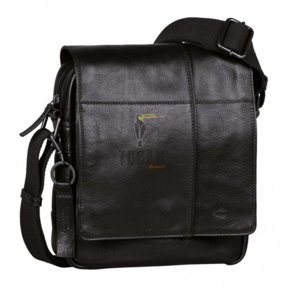 Τσάντα Ώμου  Δερμάτινη Camel Active Pine, Μαύρη 410-602-60 (011854)