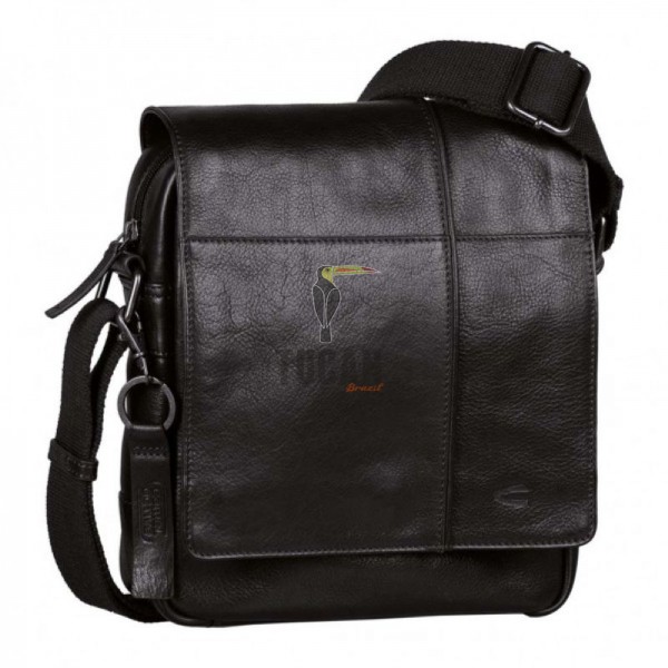 Τσάντα Ώμου  Δερμάτινη Camel Active Pine, Μαύρη 410-602-60 (011854)