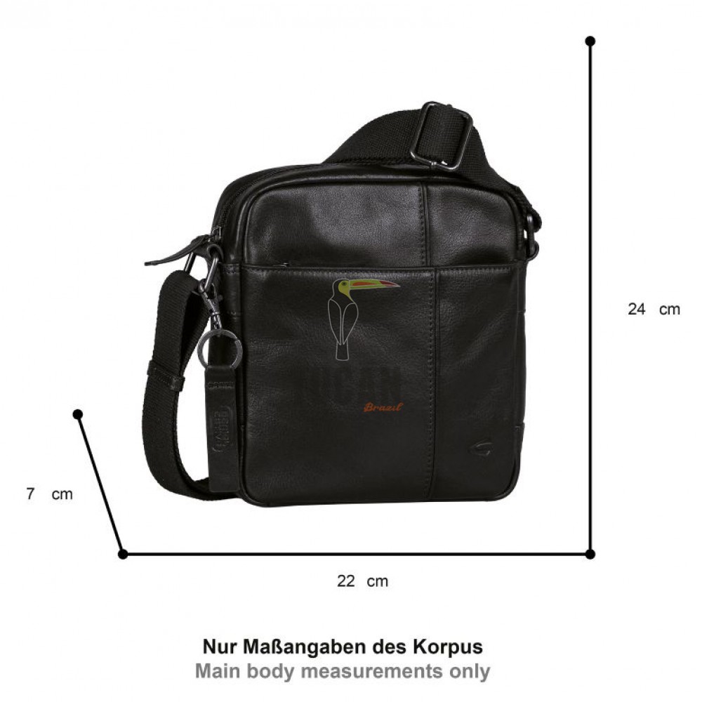 Τσάντα Ώμου Δερμάτινη Camel Active Pine, Μαύρη 410-601-60 (011856)