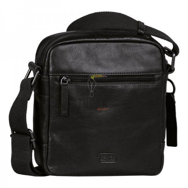 Τσάντα Ώμου Δερμάτινη Camel Active Pine, Μαύρη 410-601-60 (011856)