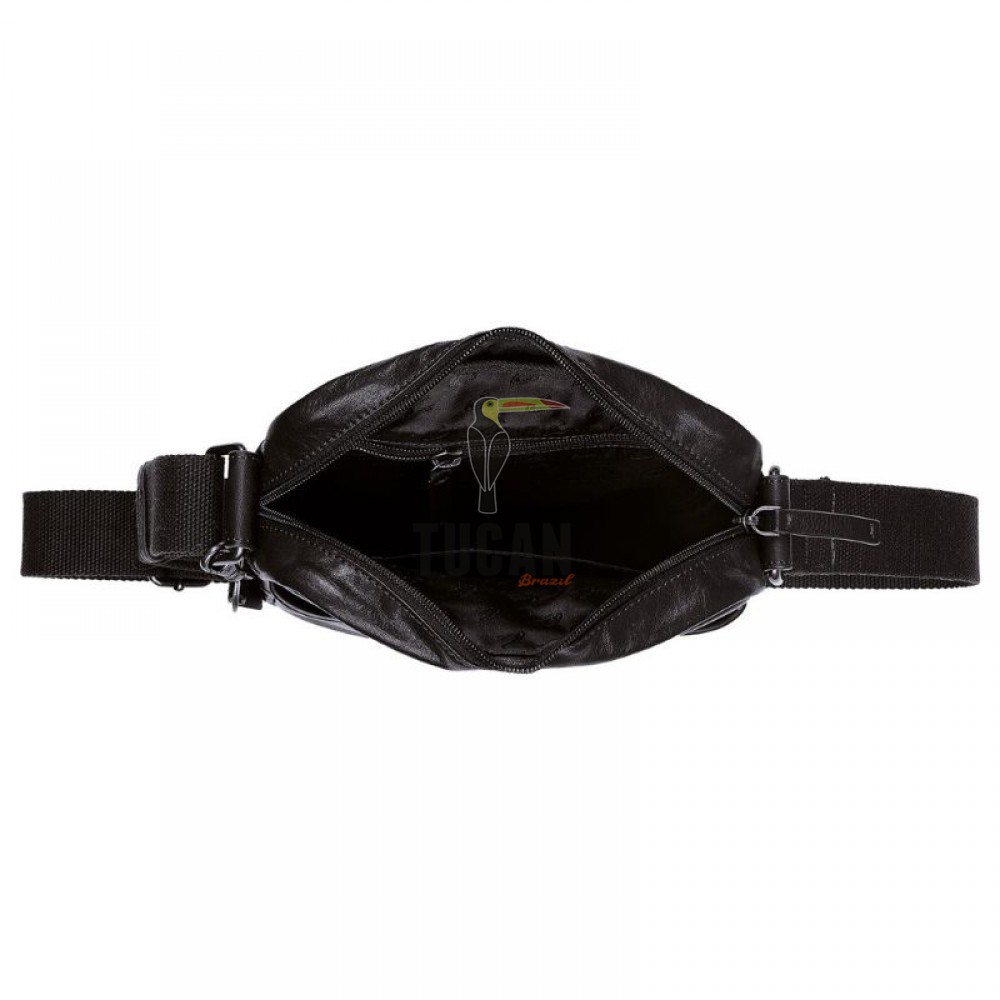 Τσάντα Ώμου Δερμάτινη Camel Active Pine, Μαύρη 410-601-60 (011856)