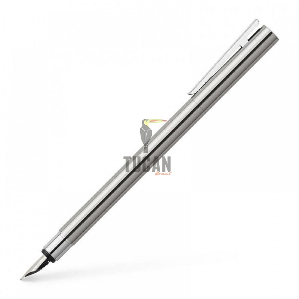 Πένα Faber Castell Neo Slim Stainless Steel Shiny, λεπτής γραφής (F) 342001