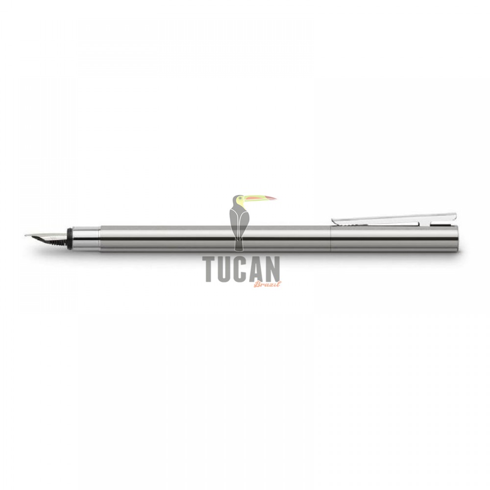 Πένα Faber Castell Neo Slim Stainless Steel Shiny, λεπτής γραφής (F) 342001