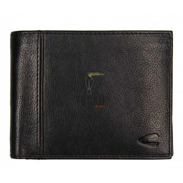 Camel Active Pine Δερμάτινο Πορτοφόλι Ανδρικό (Ελλ.Ταυτ.) Μαύρο 410-704-60 (011866)