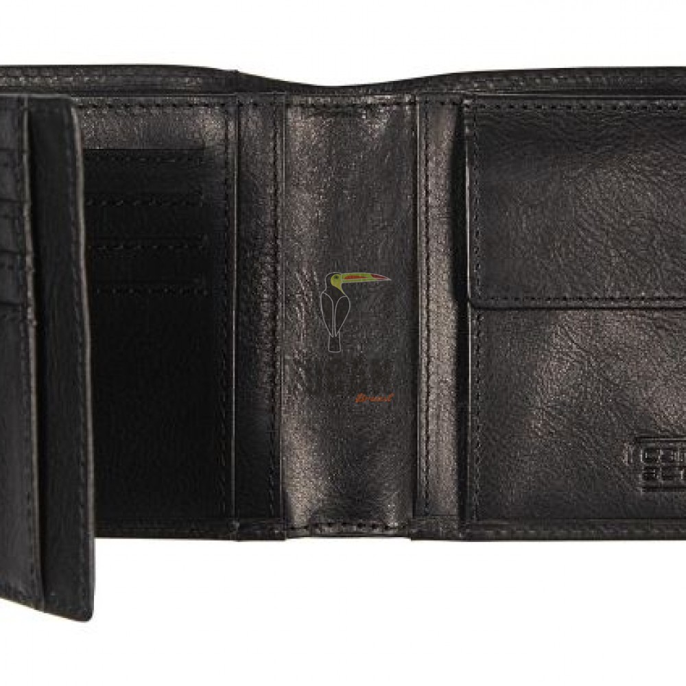 Camel Active Pine Δερμάτινο Πορτοφόλι Ανδρικό (Ελλ.Ταυτ.) Μαύρο 410-704-60 (011866)