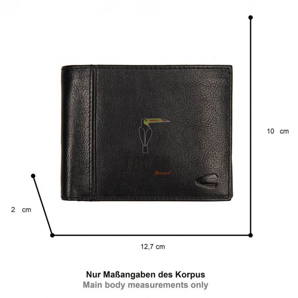 Camel Active Pine Δερμάτινο Πορτοφόλι Ανδρικό (Ελλ.Ταυτ.) Μαύρο 410-704-60 (011866)
