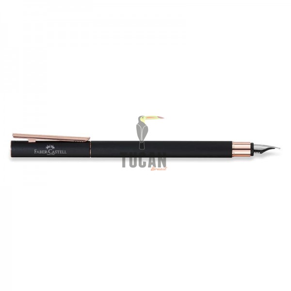 Πένα Faber Castell Neo Slim Metal Black Rosegold Μεσαίας Γραφής (Μ) 343100