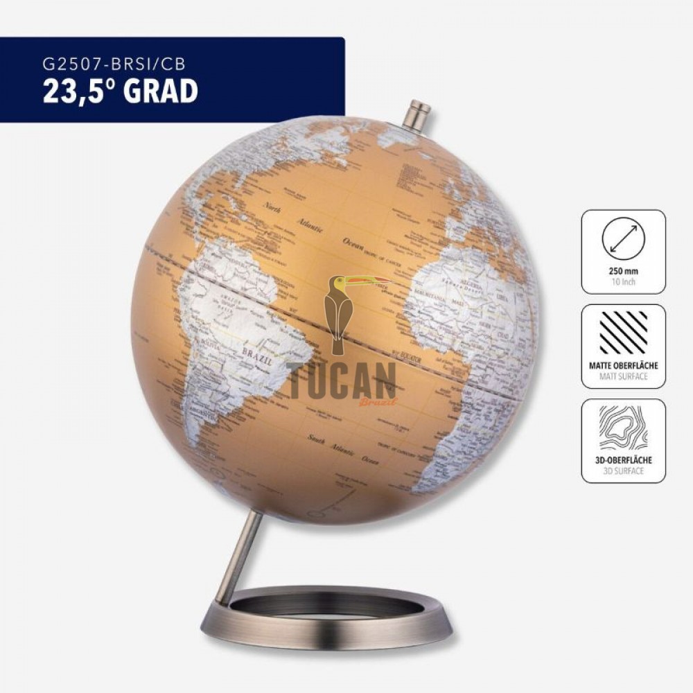 Υδρόγειος σφαίρα ανάγλυφη "23,5 GRAD" G2507-BRSI/CB
