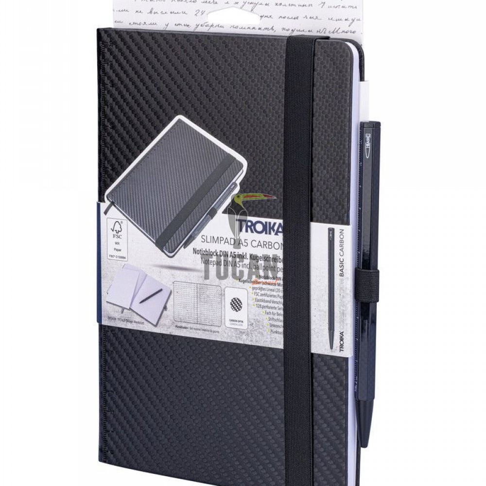 Troika Slimpad Σημειωματάριο A5 Με Στυλό Construction Basic "SLIMPAD A5 CARBON"  NPP40/CB