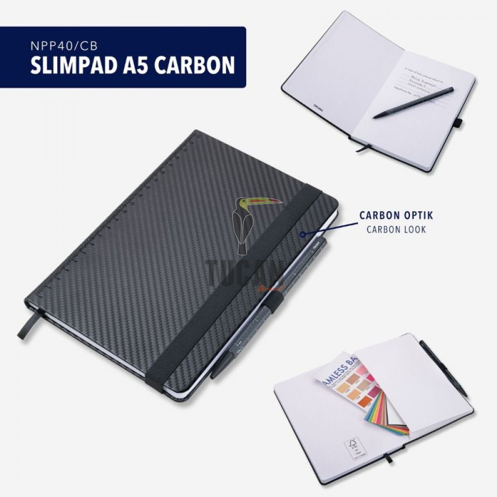 Troika Slimpad Σημειωματάριο A5 Με Στυλό Construction Basic "SLIMPAD A5 CARBON"  NPP40/CB