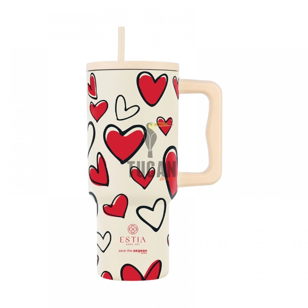 Θερμός ESTIA Straw Tumbler XL 900ml Red Valentine 01-37734