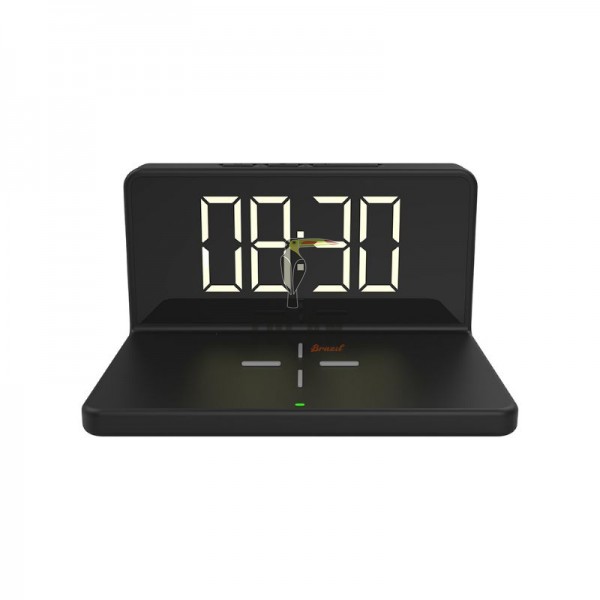 "Wireless Phone Charging Alarm Clock" Ασύρματος φορτιστής Smartphone Ξυπνητήρι 94114