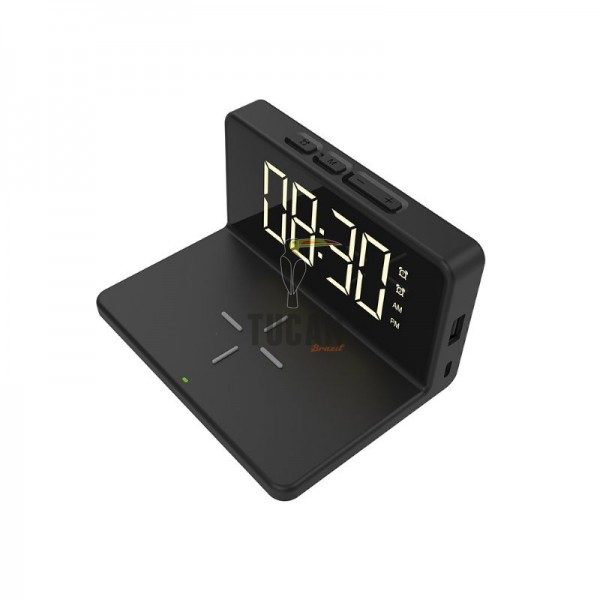 "Wireless Phone Charging Alarm Clock" Ασύρματος φορτιστής Smartphone Ξυπνητήρι 94114