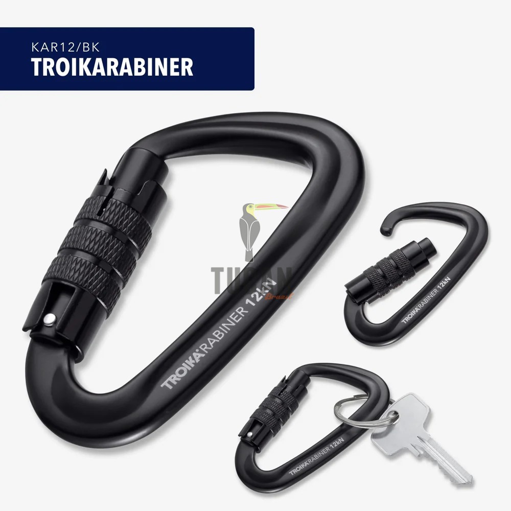 TROIKA KARABINER Γάντζος αλουμινίου KAR12/BK