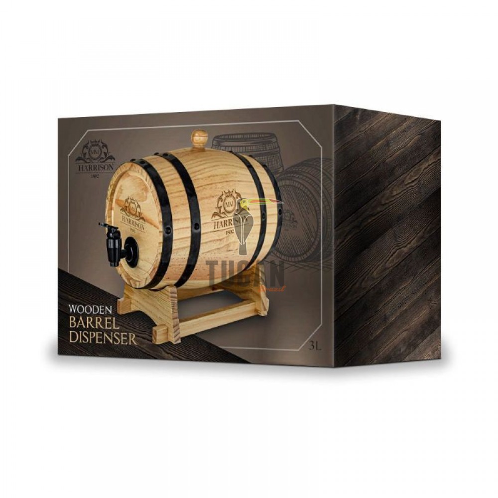 "Wooden Barrel Dispenser" Ξύλινο Βαρέλι Αποθήκευσης και σερβιρίσματος 3 lt MM05068