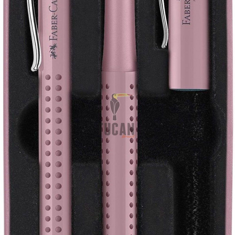 ΣΕΤ ΔΩΡΟΥ FABER CASTELL ΠΕΝΑ Μ & ΣΤΥΛΟ ΣΕ ΜΕΤΑΛΛΙΚΟ ΚΟΥΤΙ GRIP PALE ROSE 201539