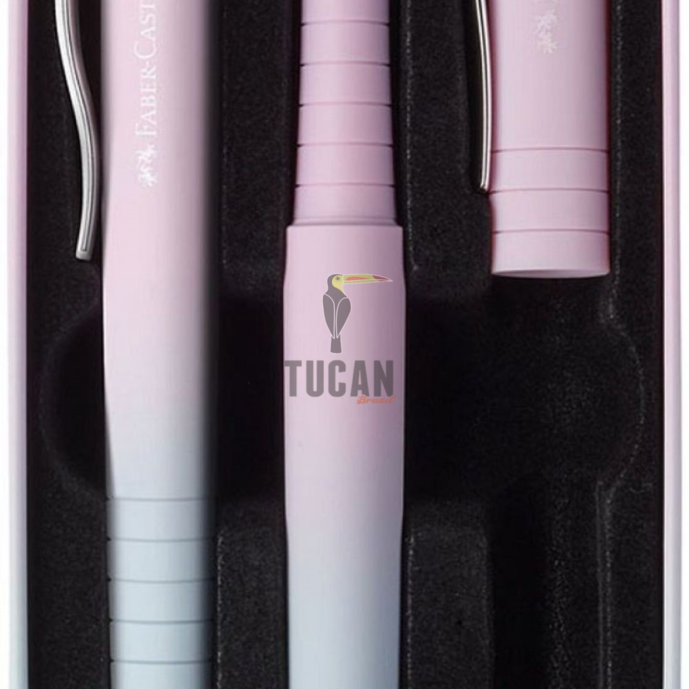 Σετ πένα και στυλό Faber-Castell Poly Ball σε μεταλλικό κουτί Blushing Sky 241054