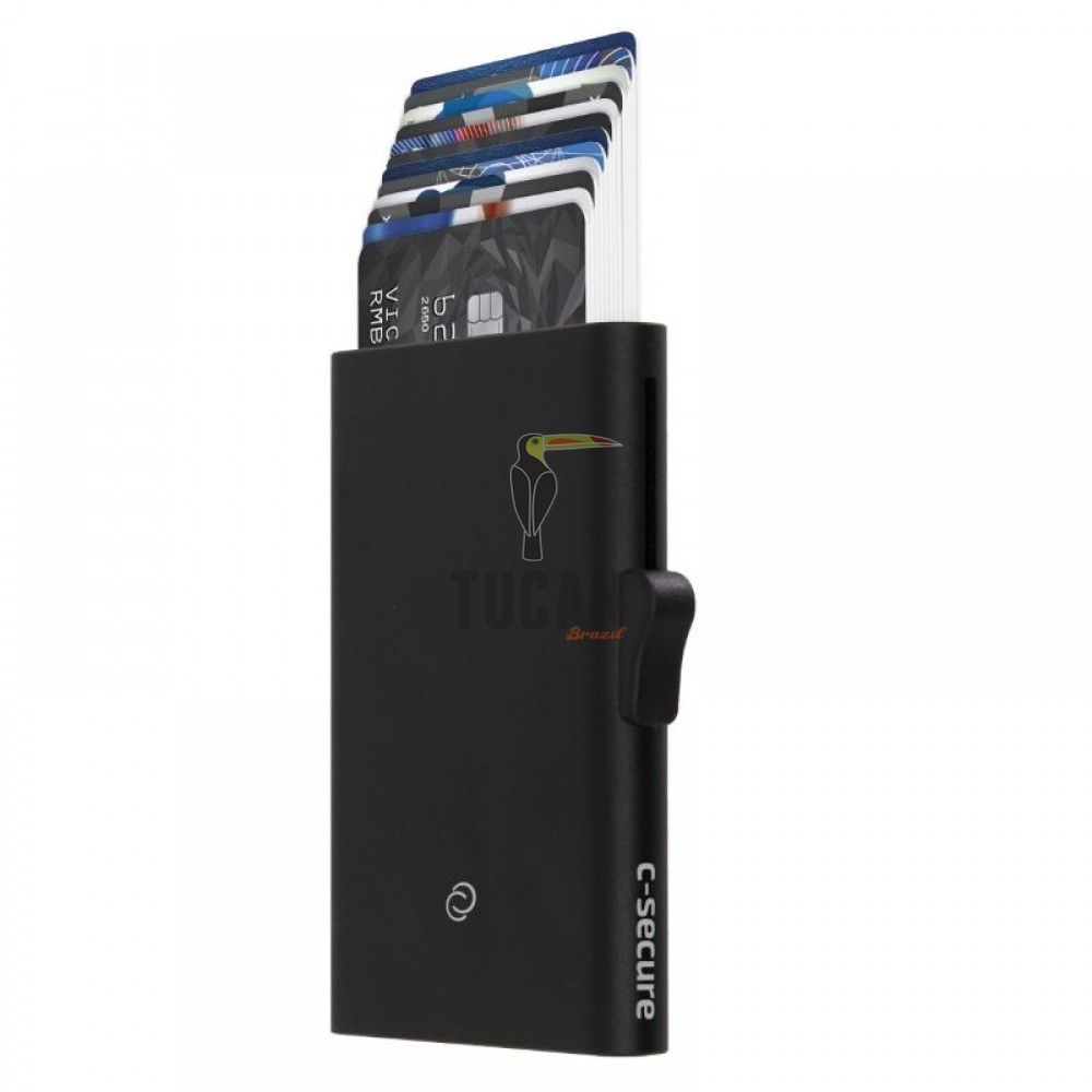 C SECURE Kαρτοθήκη αλουμινίου με προστασία RFID Μαύρη XLCH23557