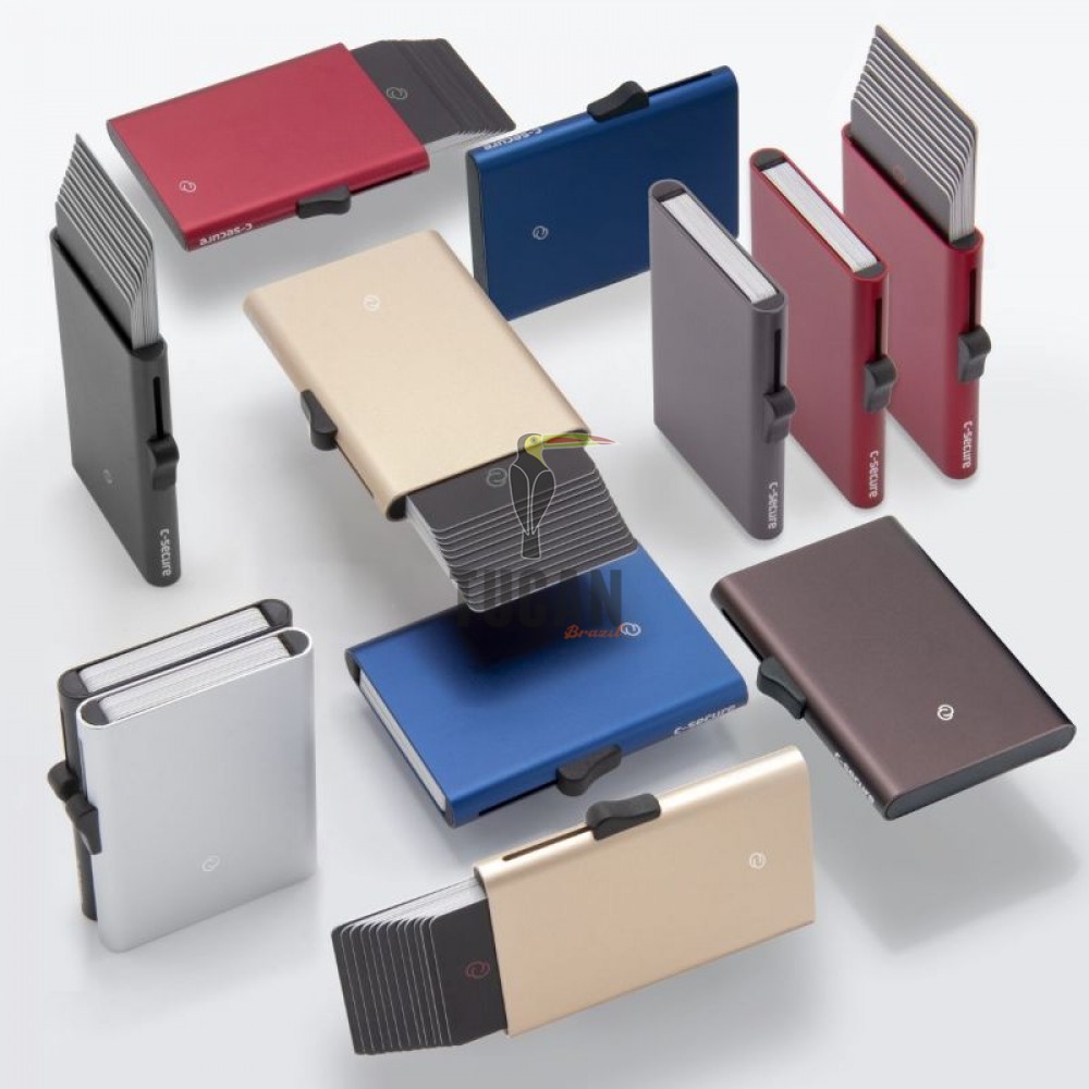 C SECURE Kαρτοθήκη αλουμινίου με προστασία RFID Μαύρη XLCH23557