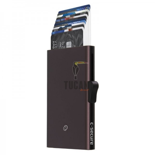 C SECURE Kαρτοθήκη αλουμινίου με προστασία RFID Brown XLCH23212